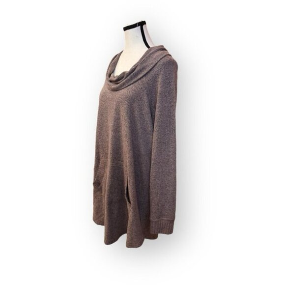 Women’s torrid 1 Blush Tan Super Soft Plush Cowl Neck Raglan Tunic Sweatshirt - Picture 4 of 14